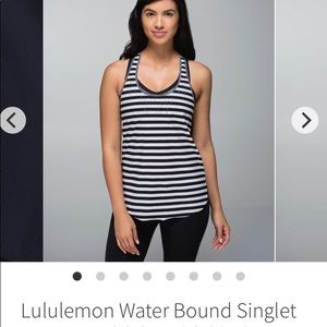 Lululemon water bound singlet tank striped black 2